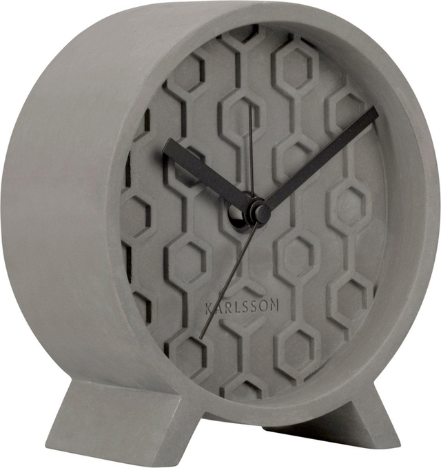 KARLSSON | Alarmclock Honycomb beton grijs