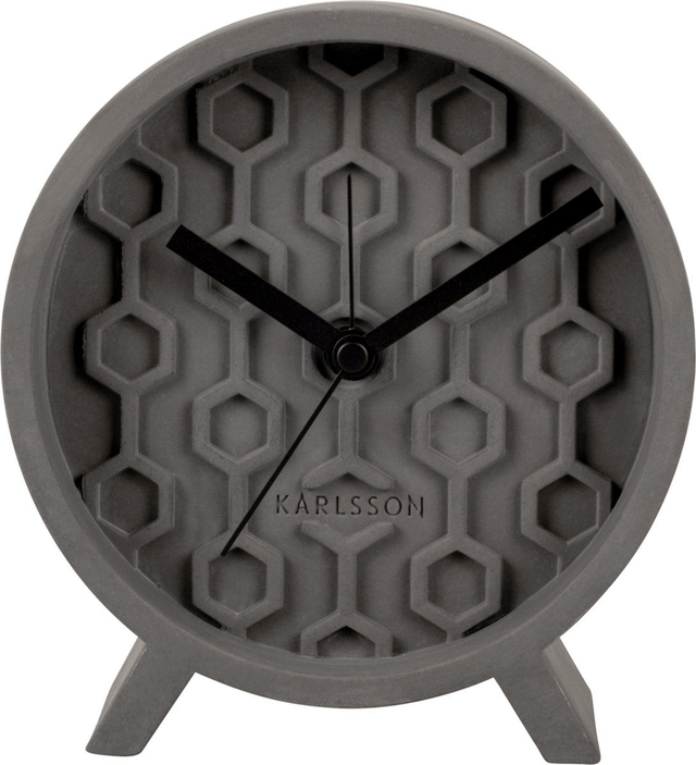 KARLSSON | Alarmclock Honycomb beton grijs