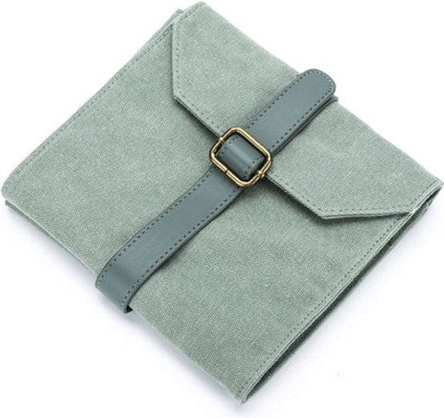 DELLA Q | Canvas naaldenetui 20,3x19x2,5cm groen
