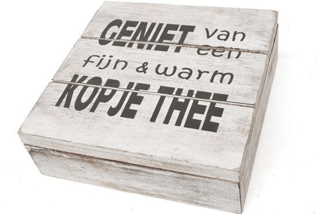 WOODART | Theedoos &#039;Geniet&#039; Antique White