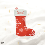 Momona Gifts & Decorations | Kerstsok - Sneeuwvlokken (personaliseerbaar)