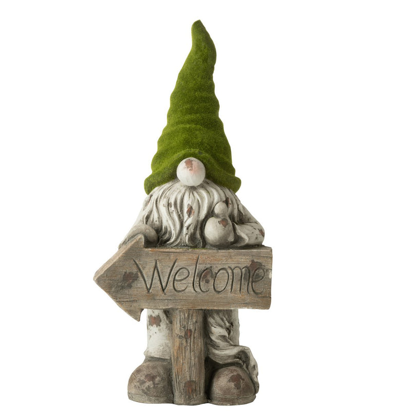 Momona Gifts & Decorations | Kabouter Welcome Magnesium Grijs/Groen - Small
