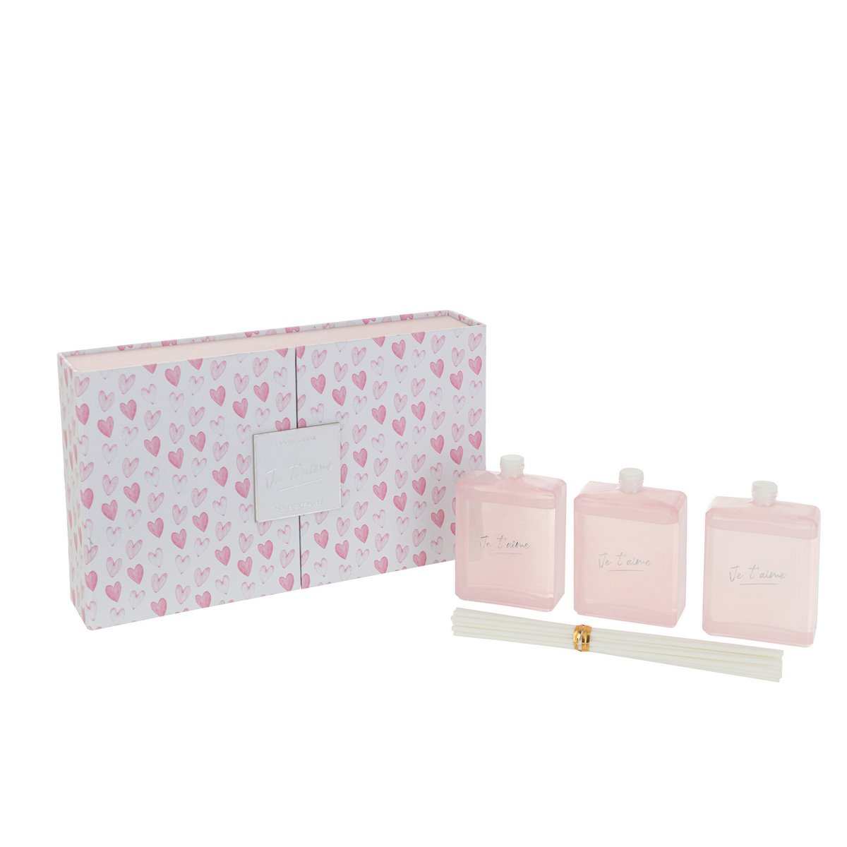 MOMONA| Giftbox- 3 geurolie - Je T'aime - hout - roze