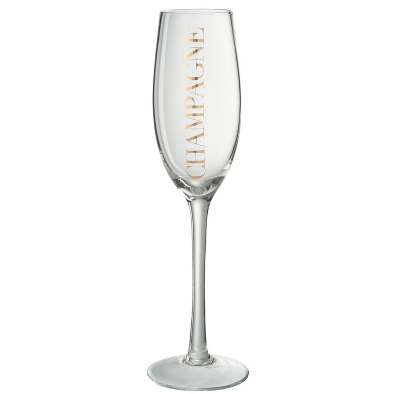 Champagneglas met Gouden 'Champagne' Opschrift - Momona Conceptstore