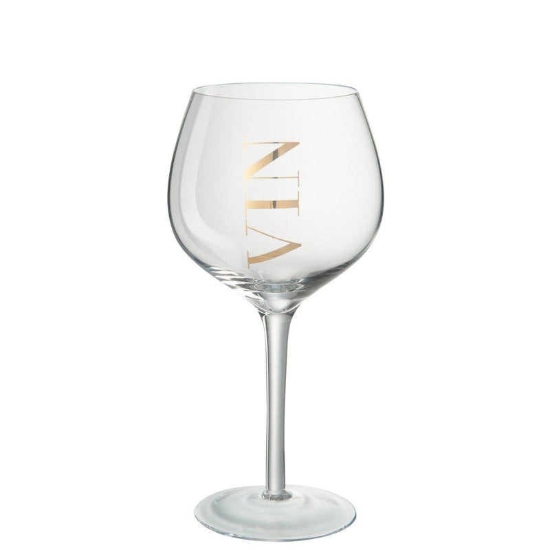 MOMONA| Wijnglas voor Rode Wijn met Gouden 'Vin' Opschrift